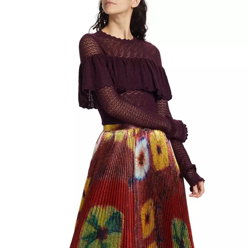 Souvenir Clubbing black mohair ruffled turtleneck with flared sleeves